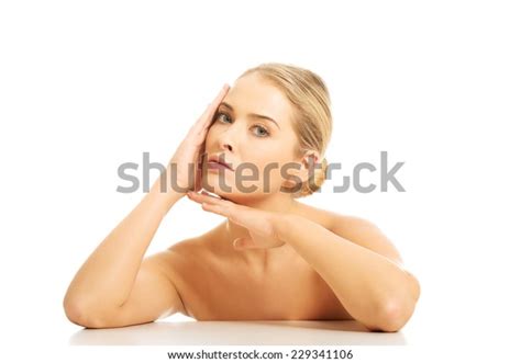 Portrait Nude Woman Sitting Desk Holding Stock Photo 229341106 Shutterstock