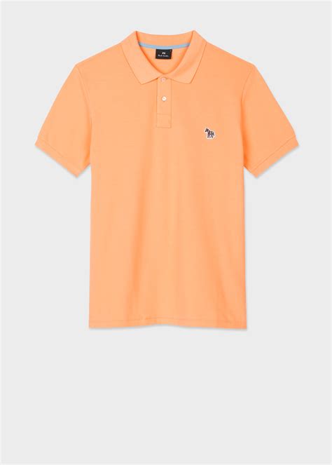 Mens Peach Zebra Logo Polo Shirt