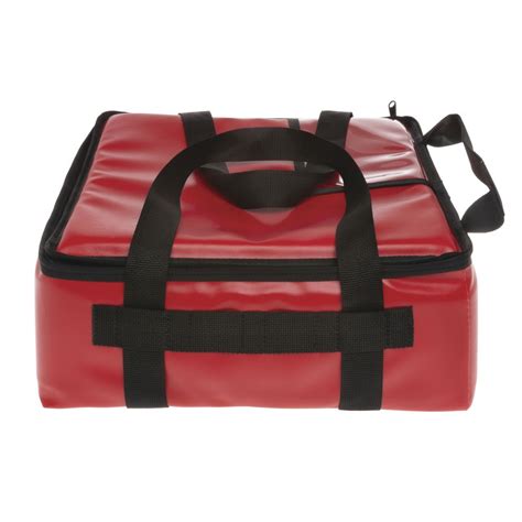 Sterno Red Vinyl Insulated Breakfast Delivery Bag 16L X 16W X 6H