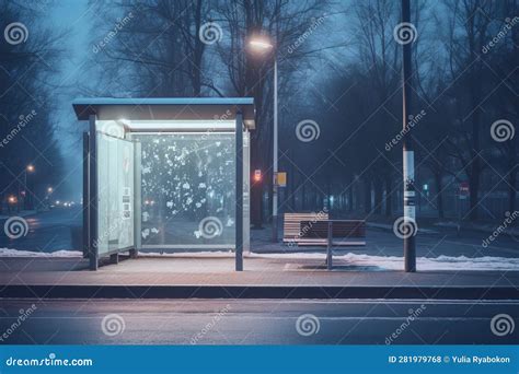 Bus Stop Background Generate Ai Stock Illustration Illustration Of