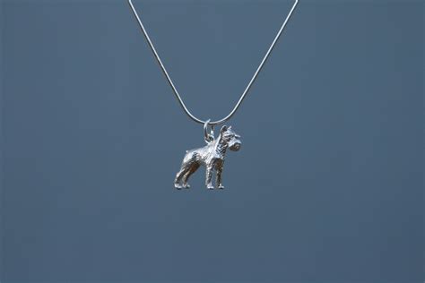 3d Giant Schnauzer Pendant Necklace 925 Sterling Silver Giant