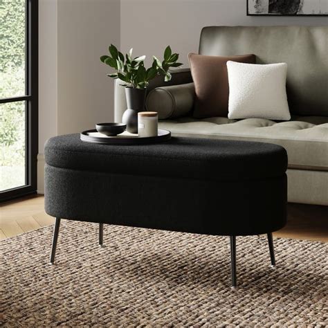 Evie Boucle Storage Ottoman Dunelm