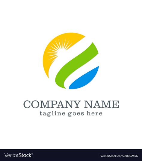 Nature Globe Sun Ecology Company Logo Royalty Free Vector