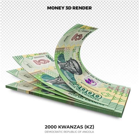 Premium PSD 3d Rendering Of Stacks Of Angolan Money 2000 Kwanzas