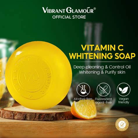 VIBRANT GLAMOUR Vitamin C Whitening Soap Face Cleanser Deep Cleaning