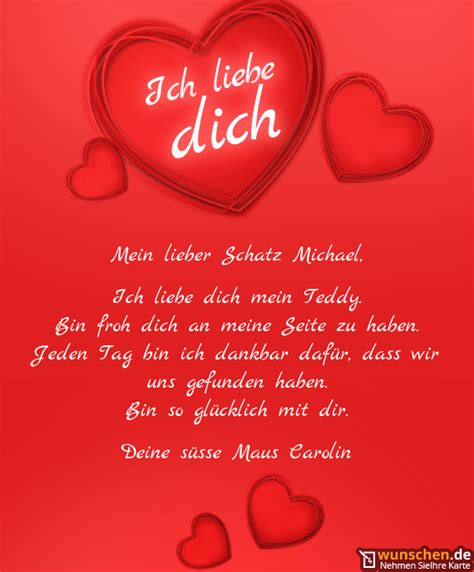 Mein Lieber Schatz Michael Fertig Valentinstag Karte