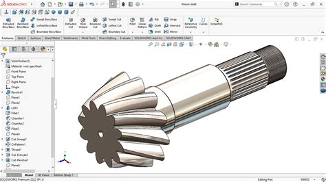 Design Of Helical Bevel Gear In Solidworks Solidworks Tutorial Bevel