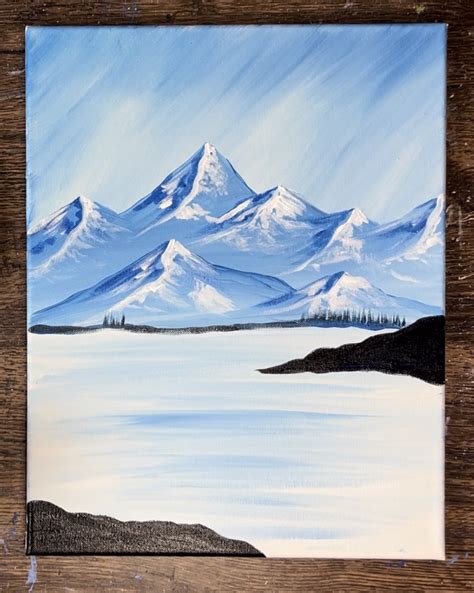 Snowy Mountain Scene - Acrylic Painting Tutorial - Tracie Kiernan ...