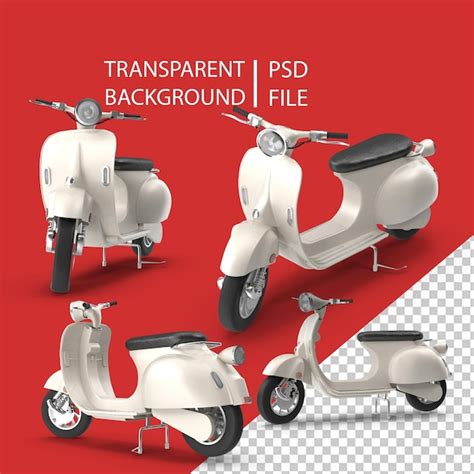 Premium PSD White Scooter PNG