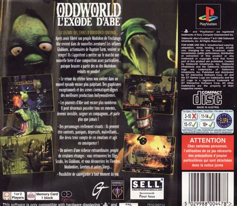 Oddworld Abe S Exoddus Cover Or Packaging Material Mobygames