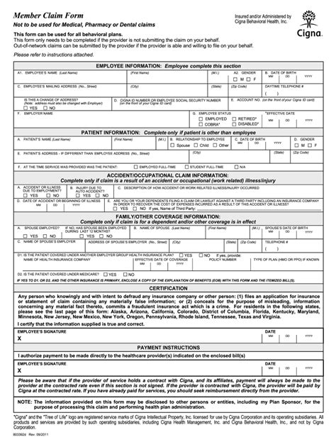 Cigna Claim Form 803392d Fill And Sign Printable Template Online Us Legal Forms