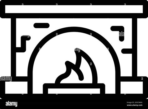 Vector De Contorno Del Icono Del Horno De Estufa Quema De Gas