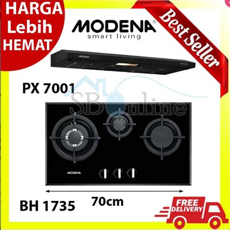 Jual Promo Paket Kompor Tanam Modena Hob Bh Dan Cooker Hood Slim