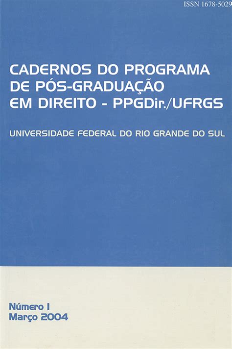 Edições anteriores Cadernos do Programa de Pós Graduação em Direito