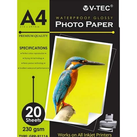 Jual V Tec Glossy Photo Paper A4 230 Gsm GPP 9111A Shopee Indonesia