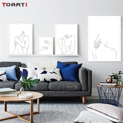 Minimalist Nordic Nude Woman Body Line Art Poster For Bedroom Decor WePosters Free