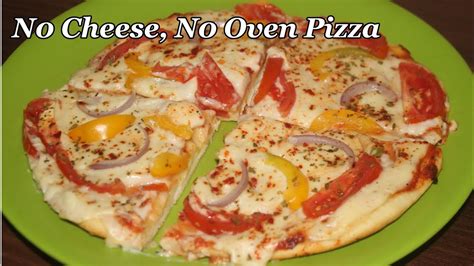 Pizza Recipe On Tawa Instant Homemade Pizza No Cheese No Yeast No