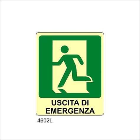 Uscita Di Emergenza A Sinistra Luminescente A Adesivo Luminescente