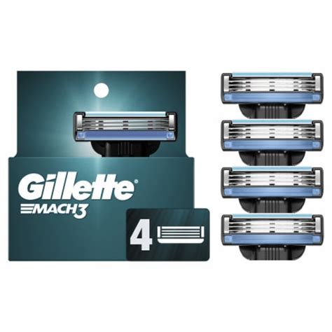 Gillette Mach3 Mens Razor Blades Refill Cartridges 4 Ct King Soopers