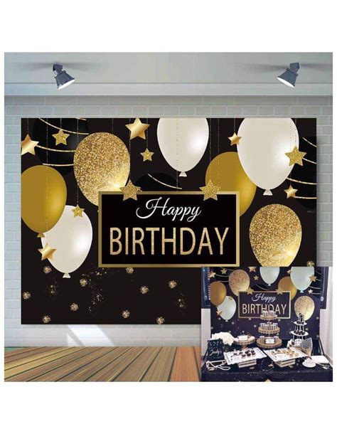 Background Black And Gold Balloons Birthday Backdrop Gold Balloons