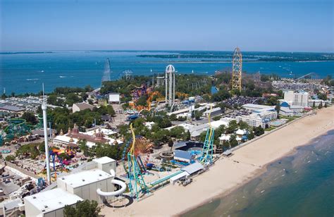 Aerial of Cedar Point - Sandusky, Ohio. | Cedar Point Amusement Park