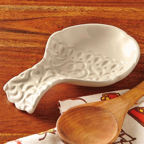 Debossed Ceramic Spoon Rest In Ivory Slab Ceramics Ceramics Ideas