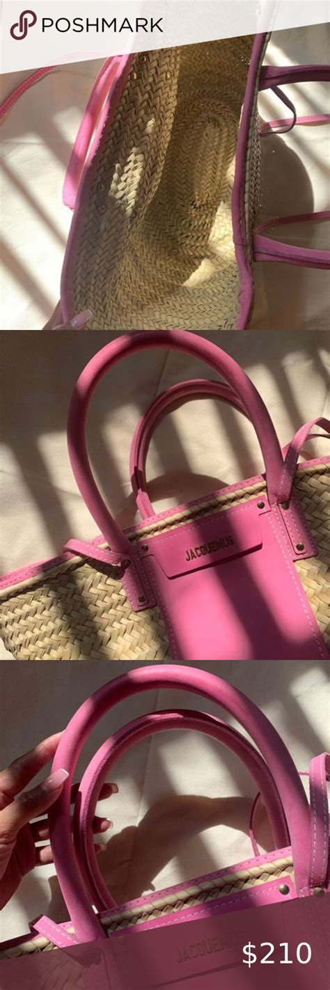 Jacquemus Le Panier Soleil Raffia Tote Bag In Pink Bags Tote Bag