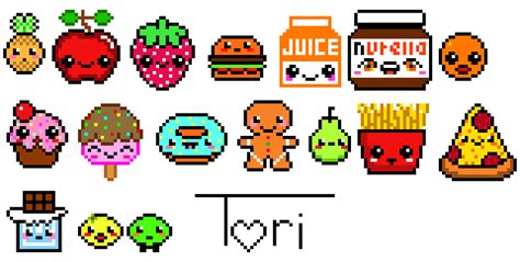 Kawaii Food Cute Sticker Pixel Art Pixel Art Food Anime Pixel | The ...