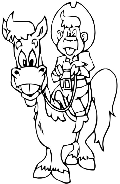 Dessins Gratuits à Colorier Coloriage Cowboys à imprimer