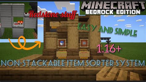 Non Stackable Item Sorter System Minecraft Bedrock YouTube