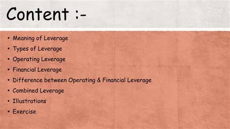 Leverage Operating Financial And Combined Leverage Ppt