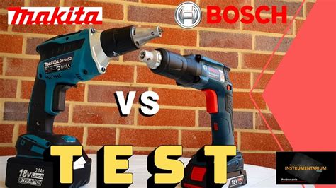 BoschGSR18V EC vs MakitaDFS452 test wkrętarek do płyt kartonowo