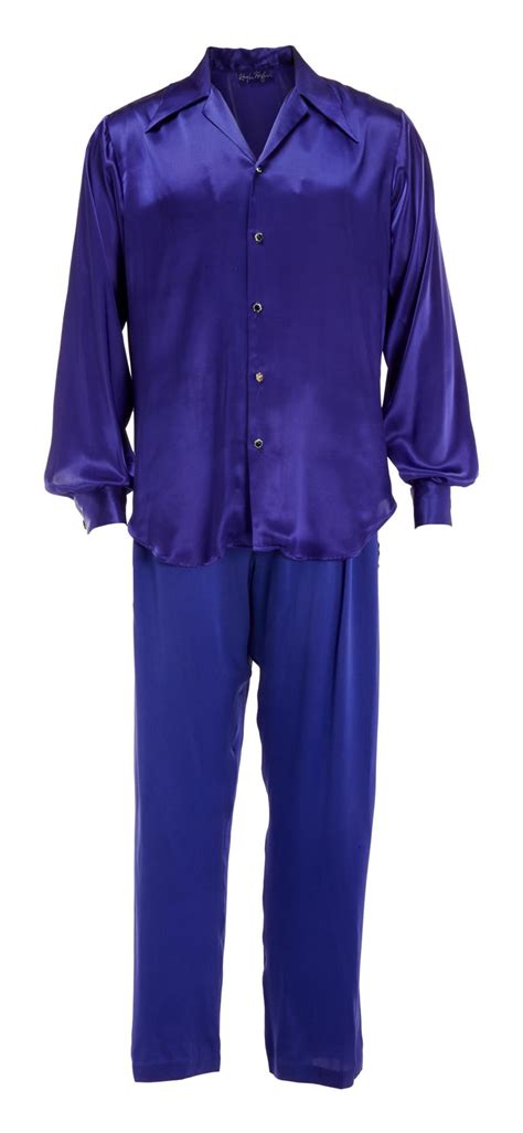 Hugh Hefner Name Embroidered Silk Pajamas And Slippers Auction