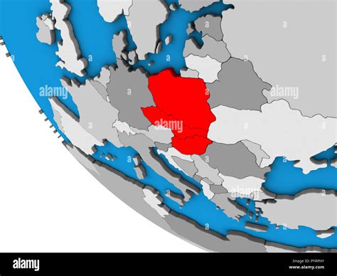 Visegrad Group On Simple 3d Globe 3d Illustration Stock Photo Alamy