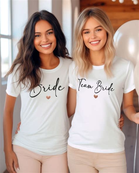 Set Di 5 Magliette T Shirt Coordinate Bride E Team Bride Con