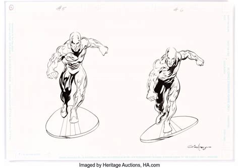 Tom Grindberg Silver Surfer Illustration Original Art C 1998 Par