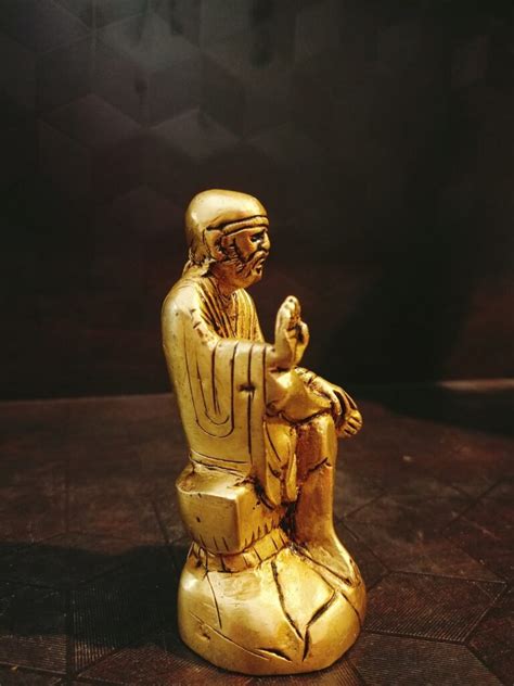 Brass Shirdi Sai Baba Murti Idol Sai Baba Sitting Brass Statue 4 5