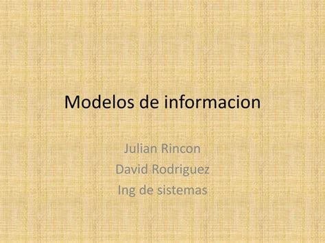 Modelos De Informacion Ppt