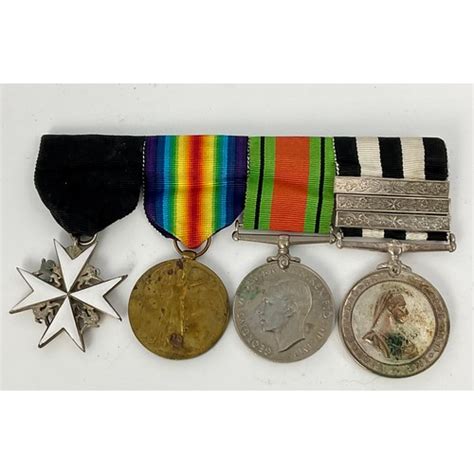 Medal Bar And Medals To Inc Wwi Victory Medal Un Named Wwii Defence