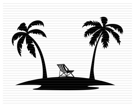 Palm Tree Silhouette Palm Tree Svg Beach Chair Svg Palm Tree Sunset