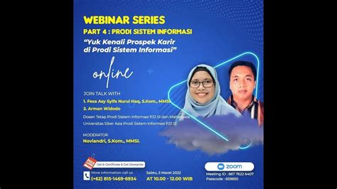 Webinar Series Universitas Siber Asia Yuk Kenali Prospek Karir Di