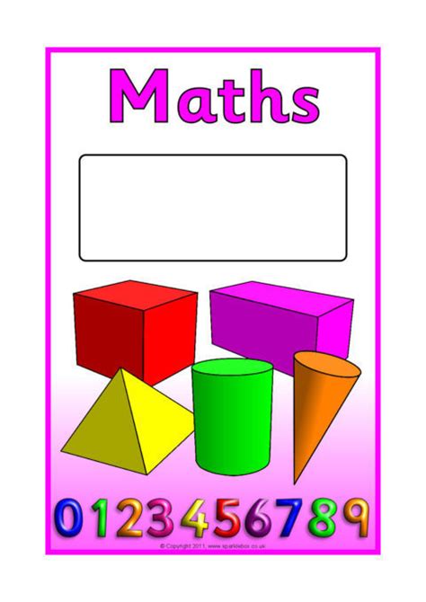 Printable Maths Book Cover