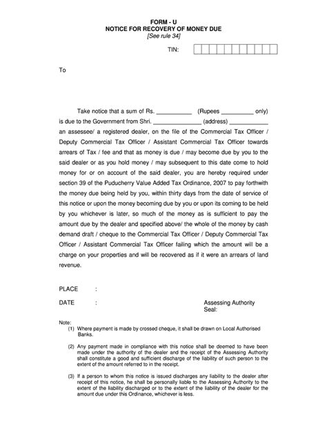 Legal Notice Format For Recovery Of Money 2020 2021 Fill And Sign