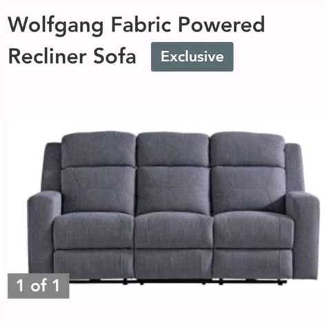 Wolfgang Fabric Electric Recliner Seater Sofa Lounge Navy New Sofas