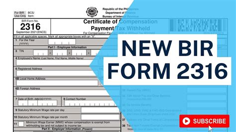 New And Revised Bir Form 2316 😊 Youtube