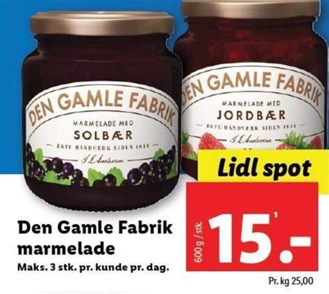 Den Gamle Fabrik Marmelade Tilbud Hos Lidl