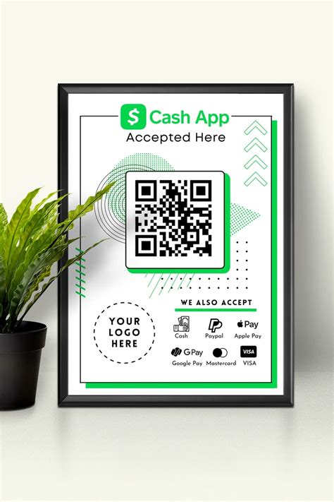 Geometric Scan To Pay Sign Custom Qr Code Sign Custom Etsy