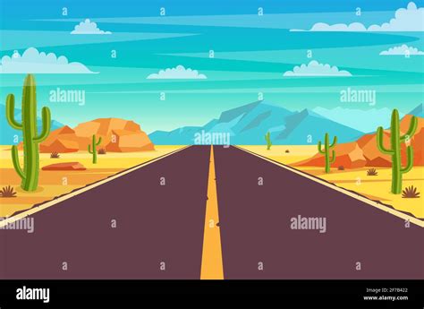 Road In Desert Stock Vector Image And Art Alamy