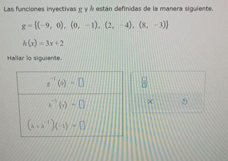 Solved Las Funciones Inyectivas G Y Est N Definidas De La Manera