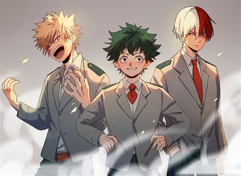 Shoto Todoroki Bakugo And Deku Background